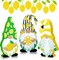 3 Pcs Lemon Gnomes Decor Lemon Wooden Decorations for Kitchen Summer Tiered Tray Gnomes Lemon Wooden Tabletop Centerpiece Farmhouse Lemon Gnome Freestanding Table Signs for Summer Home Decoration